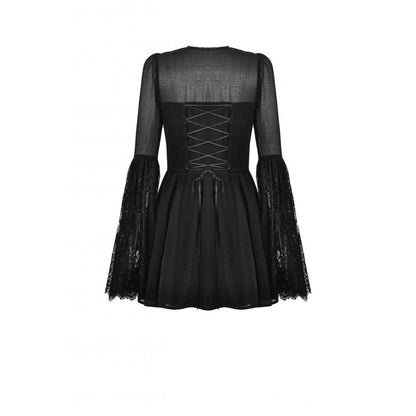 Dark in Love Greta Dark Mystique Gothic Lace-Up Mesh Dress