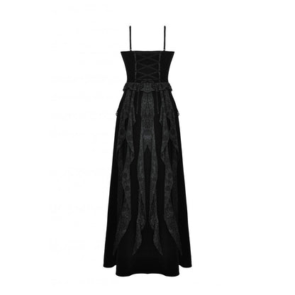 Dark in Love Fia Romantic Gothic Hollow Waist Maxi Dress