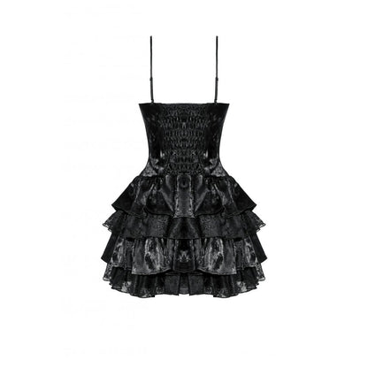Dark in Love Harriet Punk Shiny PU Leather Layered Dress