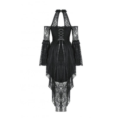 Dark in Love Gem Gothic Vine Lace Tail Dress