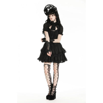 Dark in Love Ottilie Gothic Embellished Lace Fingerless Gloves