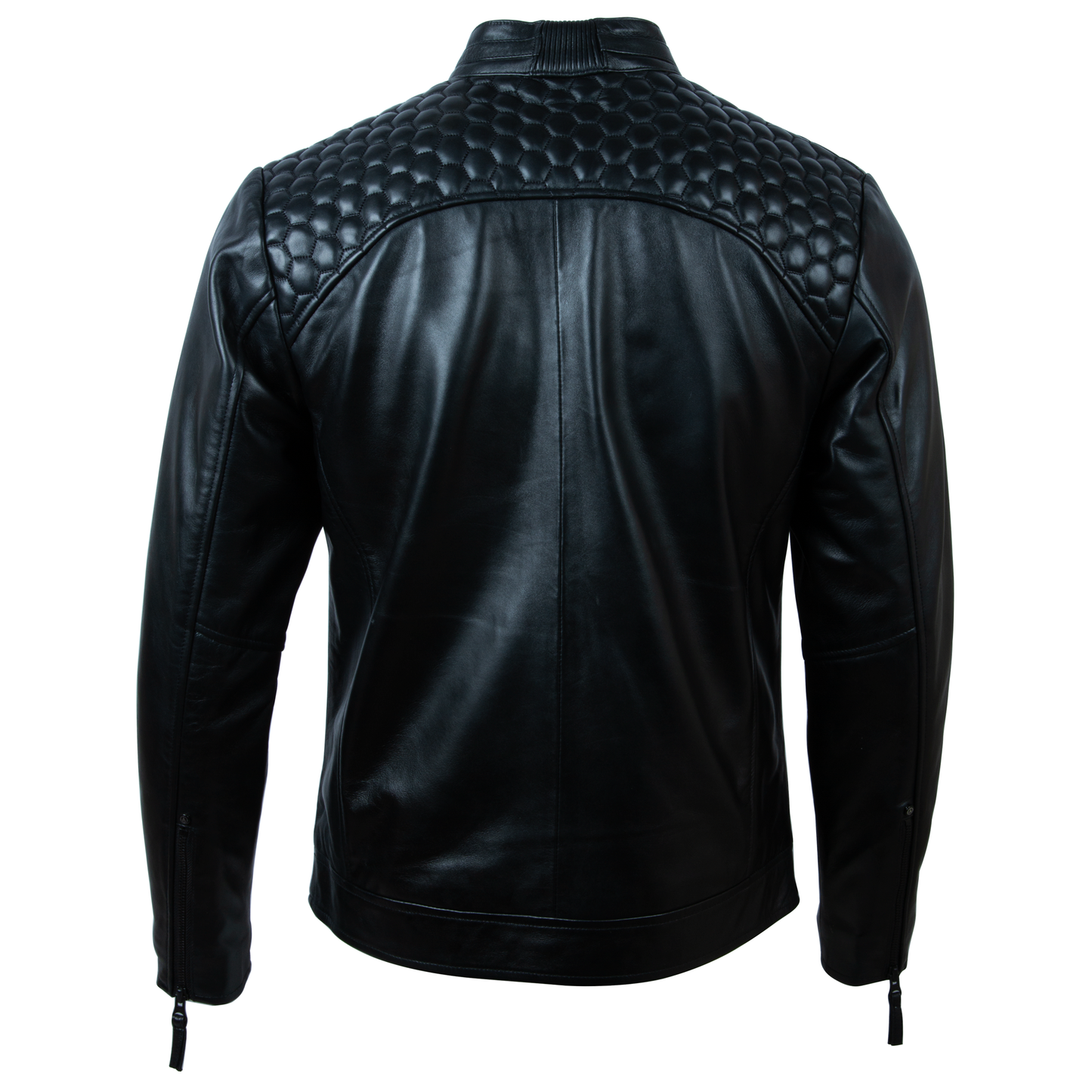 K0B4 Men’s Hex Honeycomb Biker Jacket - Black