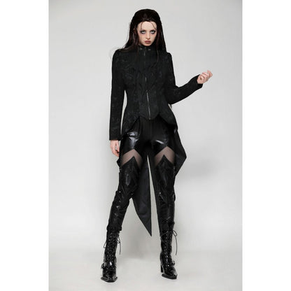 Dark in Love Talisa Gothic Vintage Style Jacquard Tailcoat Jacket - Size UK 16 Left Only!