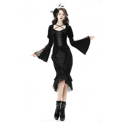 Dark In Love Zira Velvet Fishtail Skirt