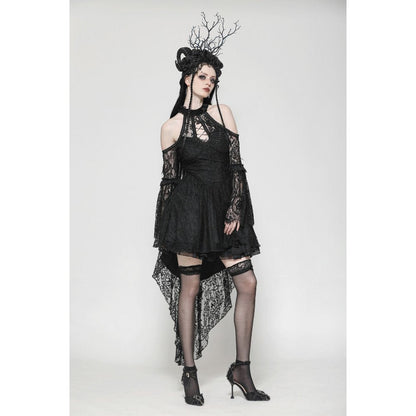 Dark in Love Gem Gothic Vine Lace Tail Dress