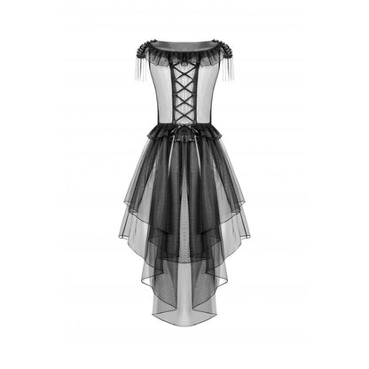 Dark in Love Seraphina Tiered Mesh & Ruffle Goth Gown