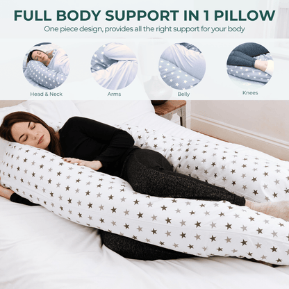 12 Ft Maternity Pillow And Case - Grey Floral