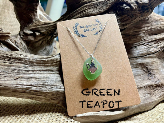 Teapot Scottish Seaglass 925 pendant