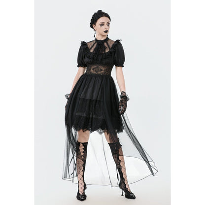 Dark in Love Ebon Rose High-Low Mesh & Lace Goth Dress
