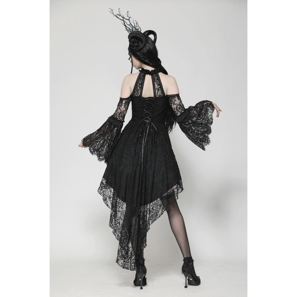 Dark in Love Gem Gothic Vine Lace Tail Dress