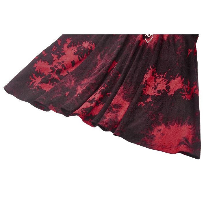 Dark in Love Bellatrix Red & Black Mesh Asymmetrical Dress