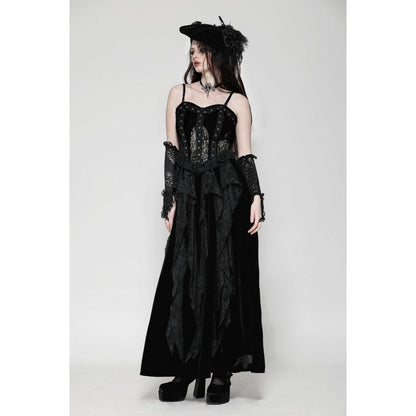 Dark in Love Fia Romantic Gothic Hollow Waist Maxi Dress