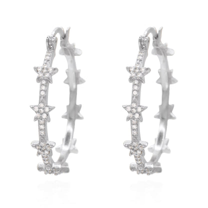 Aneira Star Hoop Earrings | 925 Sterling Silver