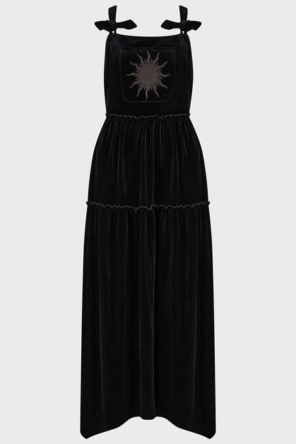 Killstar Ascended Velvet Maxi Pinafore Dress