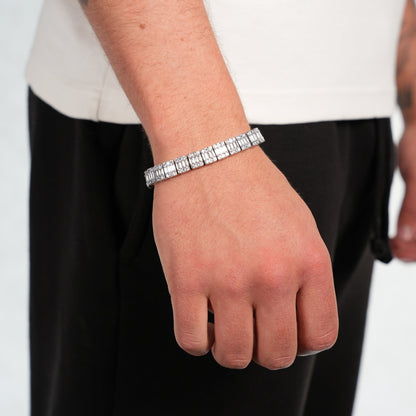 Baguette Tennis Bracelet (Silver) 8mm