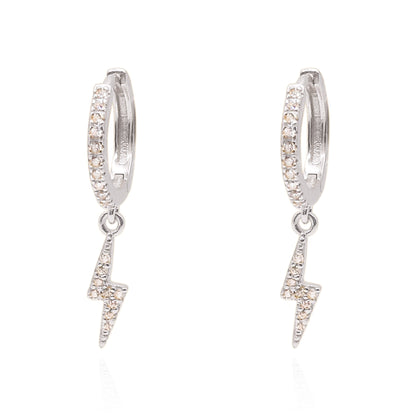 Bridget Lightning Huggie Hoop Earrings | 925 Sterling Silver