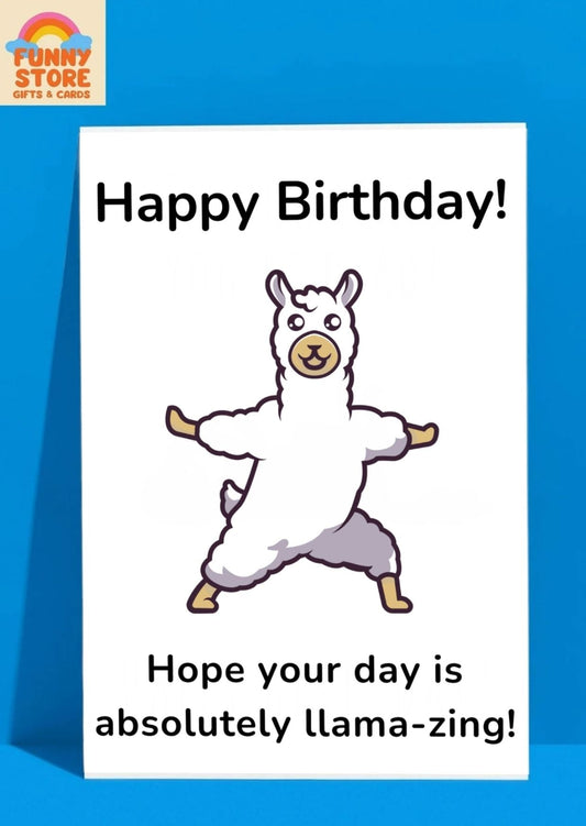 Funny Llama "Llama-zing" Birthday Card Sold by Funny Store