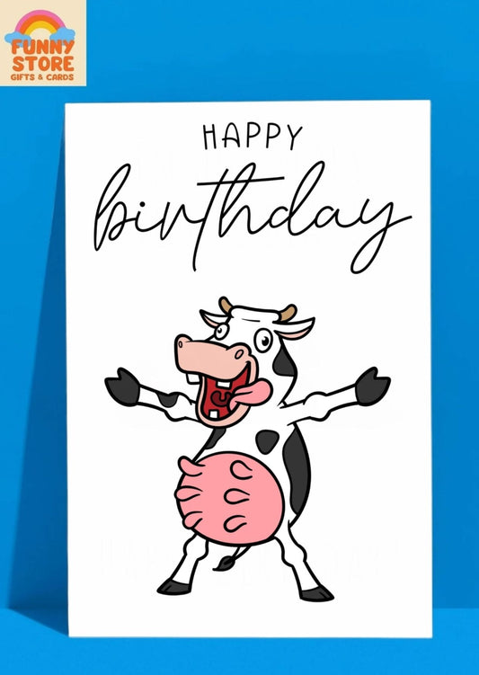 Funny Happy Birthday! Moo-velous Birthday Card Sold by Funny Store