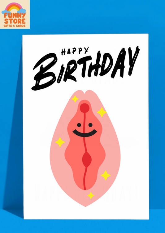 Funny Happy Birthday! A Very Happy Vagina Birthday Card Sold by Funny Store