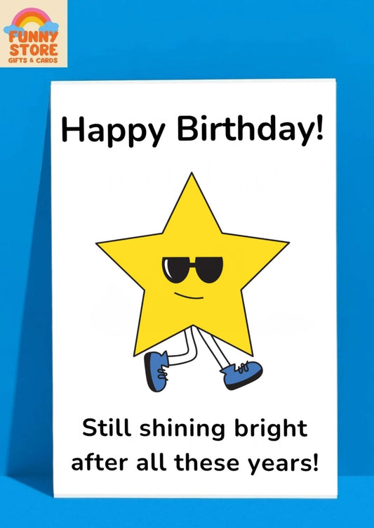 Cool Star "Shining Bright" Birthday Card Sold by Funny Store