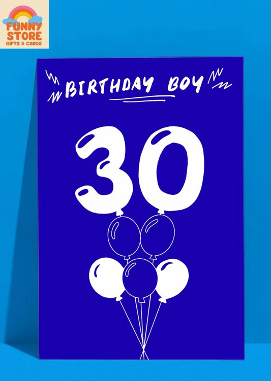 Minimalist 30th Birthday Card for Him Sold by Funny Store