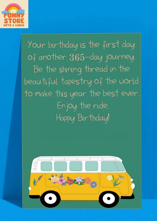 Camper Van 365-Day Journey Birthday Card