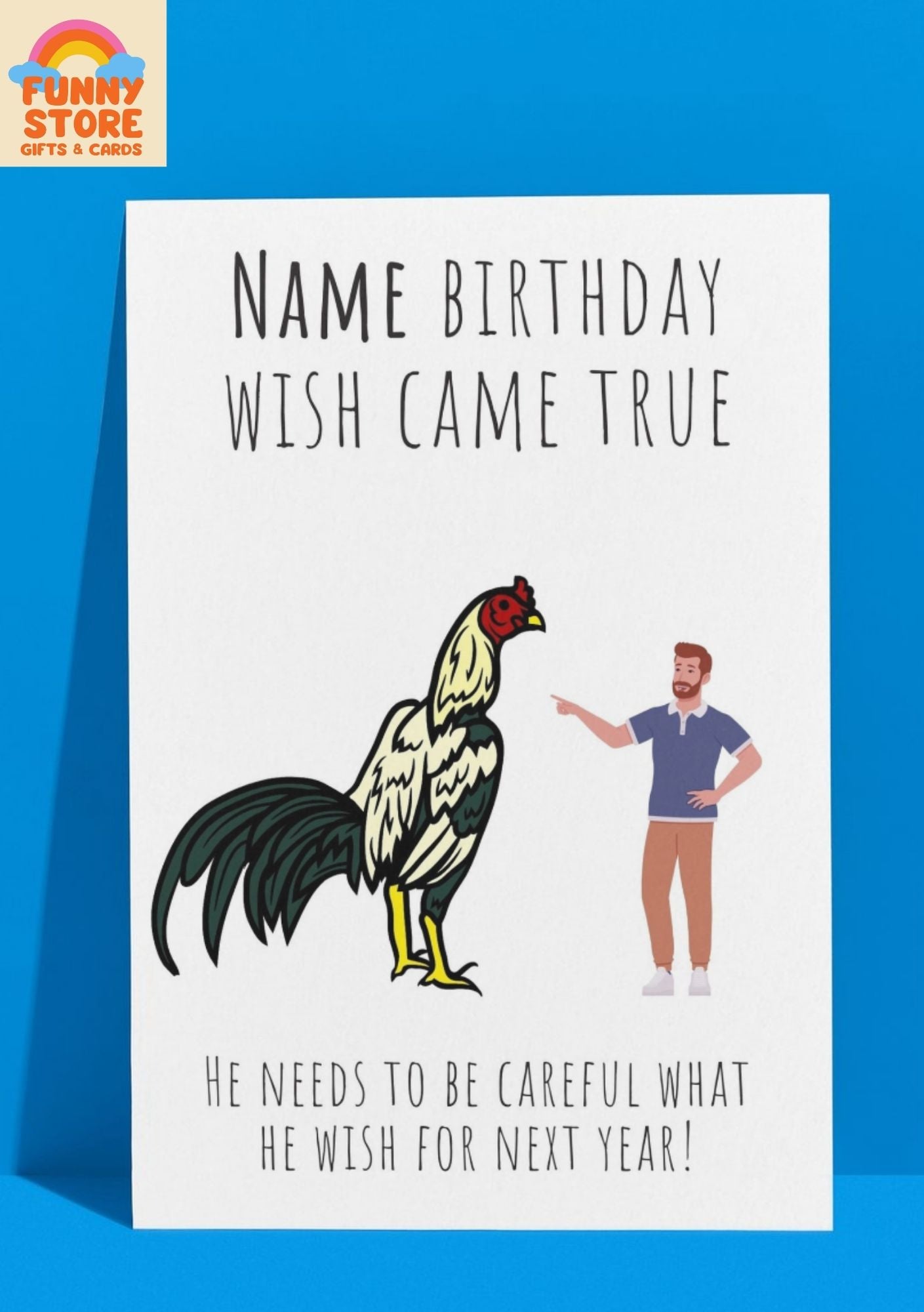 Custom Name Funny Birthday Card: Be Careful What You Wish For! Sold by Funny Store