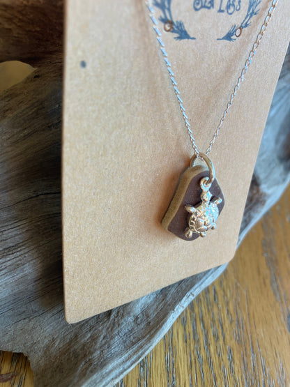 Turtle Scottish Sea Pottery 925 pendant