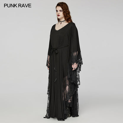 Punk Rave Plus Size Eldora Goth Bat Silhouette Dress