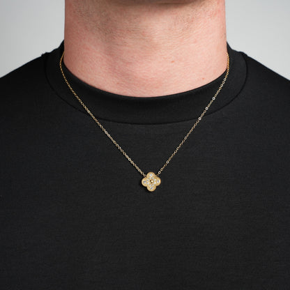 Diamond Single Clover Necklace (Gold)