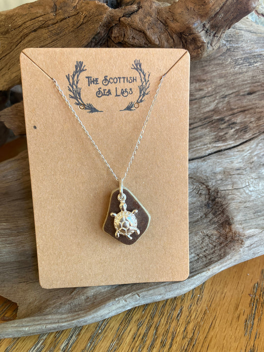 Turtle Scottish Sea Pottery 925 pendant