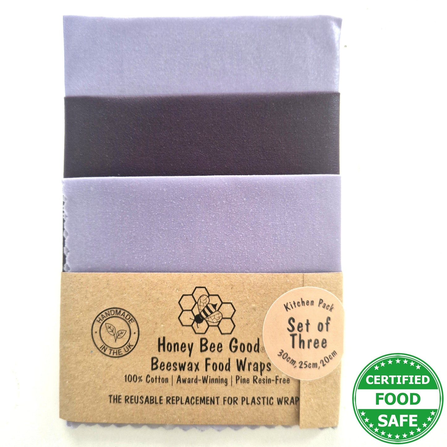 *Set of 3 Handmade Beeswax Wraps | Earth Tones Plum