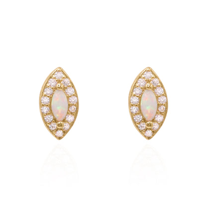 Eloise Opal Stud Earrings | 18K Gold Plated