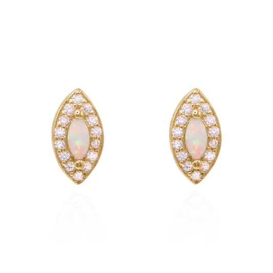 Eloise Opal Stud Earrings | 18K Gold Plated