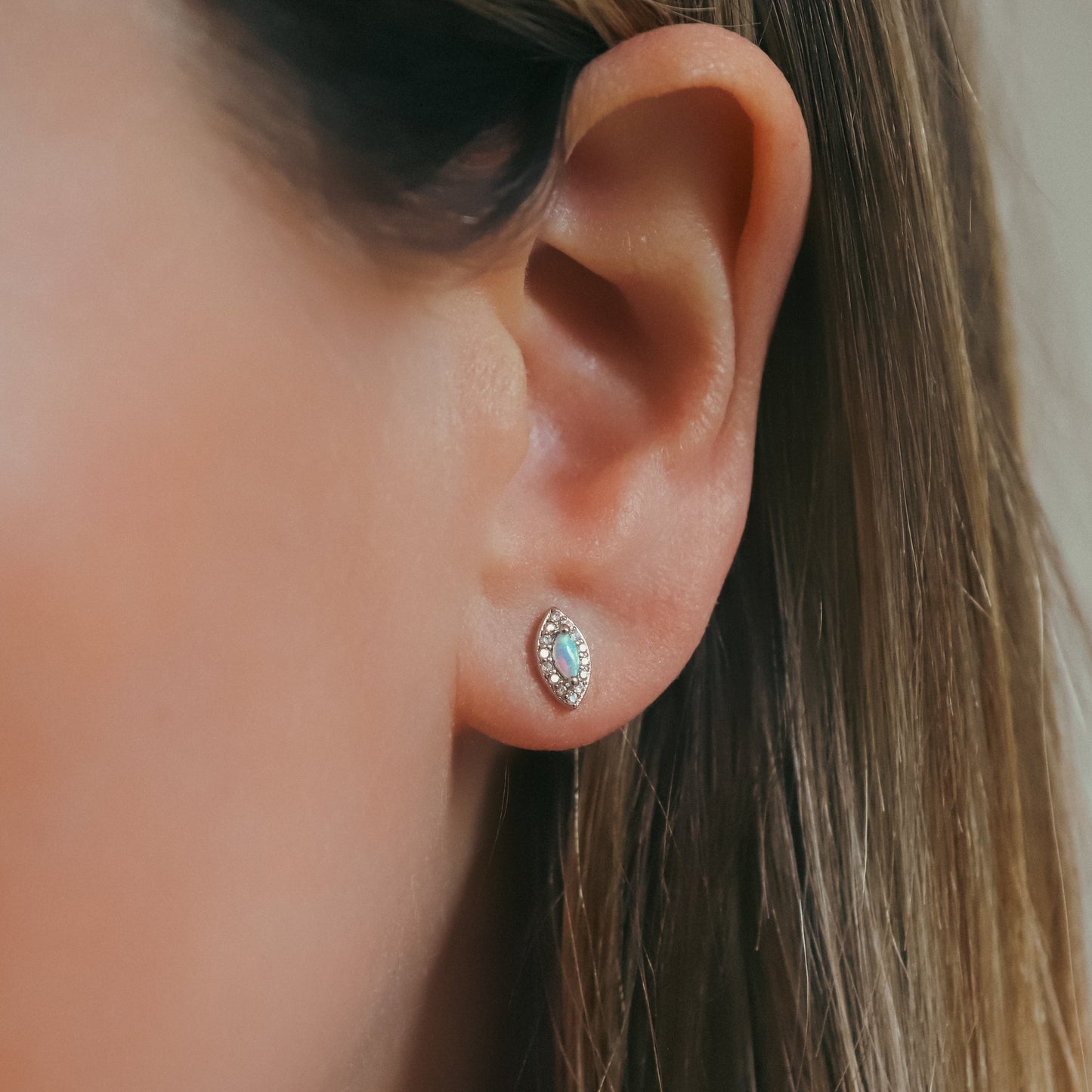 Eloise Opal Stud Earrings | 925 Silver Plated