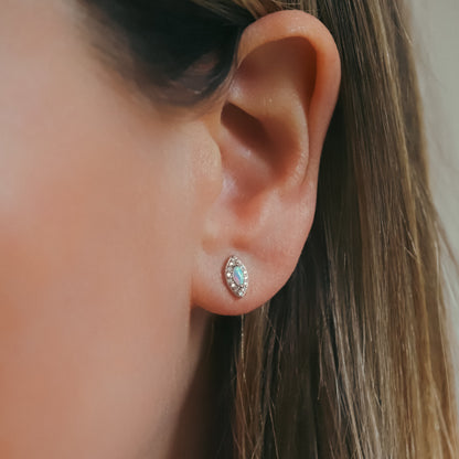 Eloise Opal Stud Earrings | 925 Silver Plated