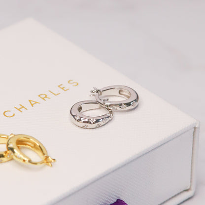 Esti Star Hoop Earrings | 925 Sterling Silver