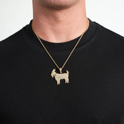 Iced Goat Pendant (Gold)
