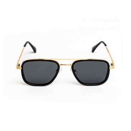 Gold Double Bridge Shades (Black Lens)