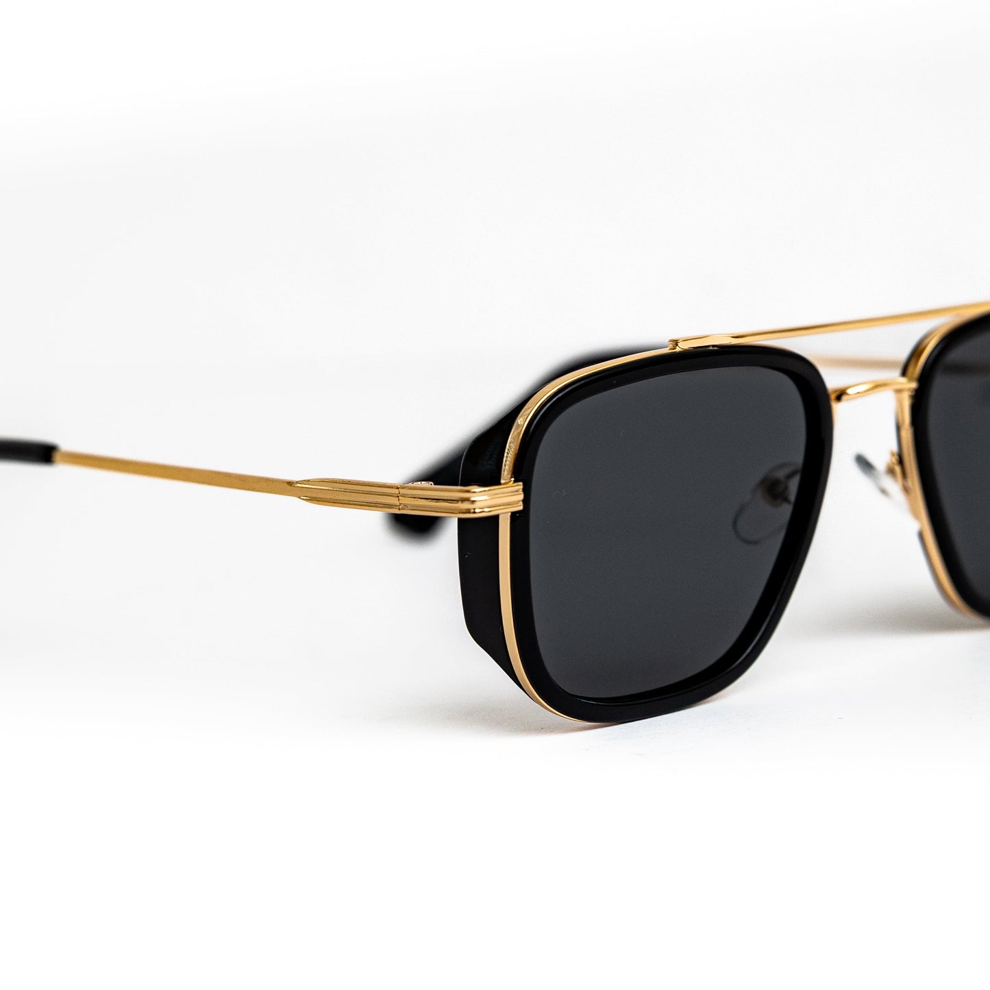 Gold Double Bridge Shades (Black Lens)
