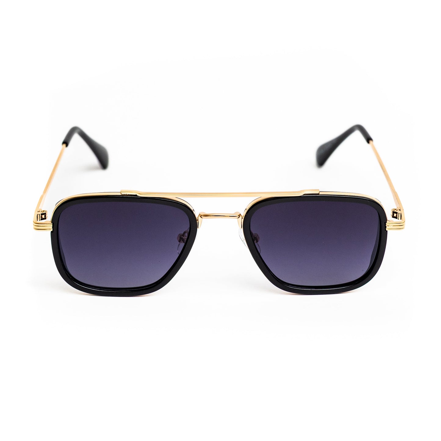 Gold Double Bridge Shades (Blue Lens)
