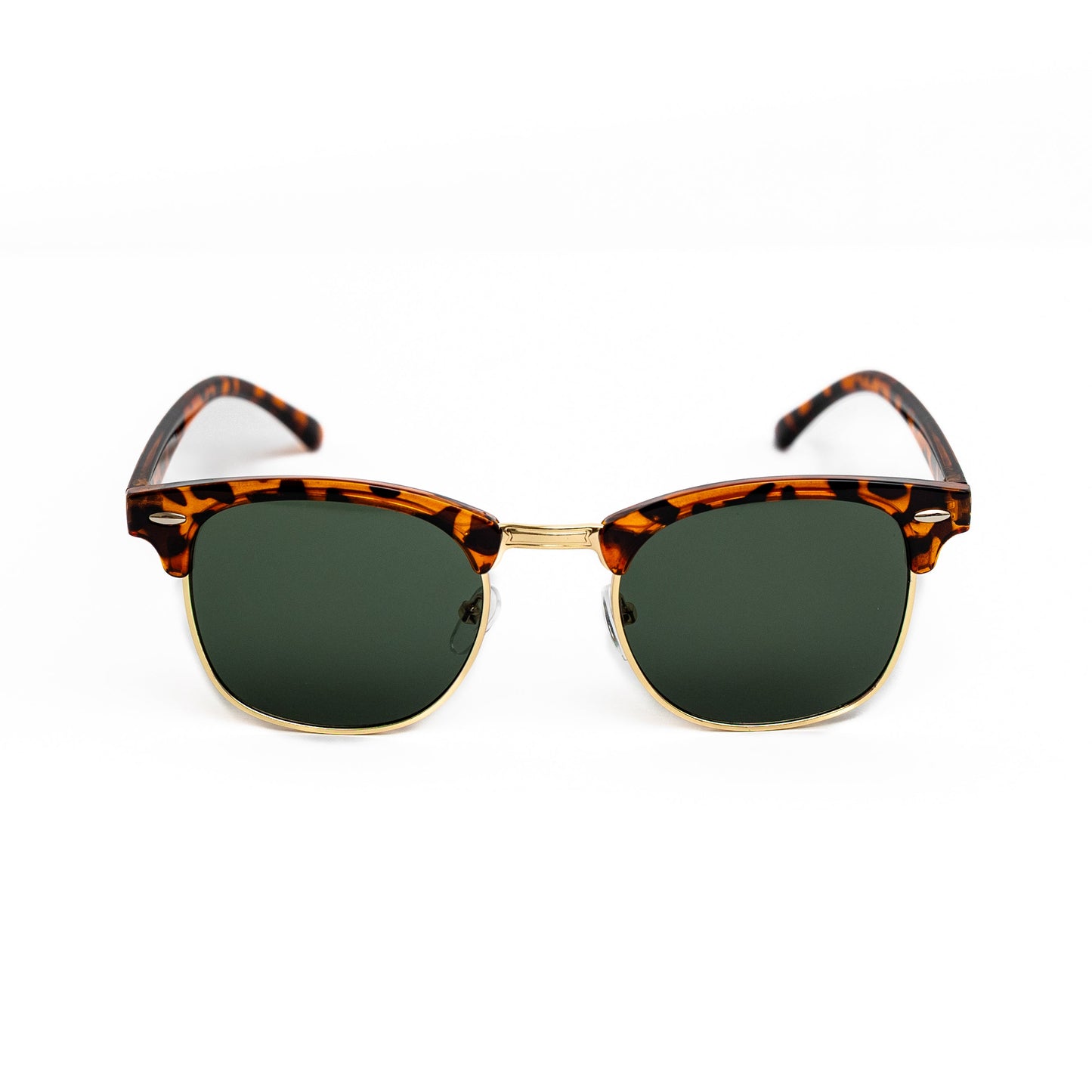 Leopard Retro Half Frame Shades
