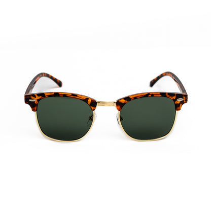 Leopard Retro Half Frame Shades