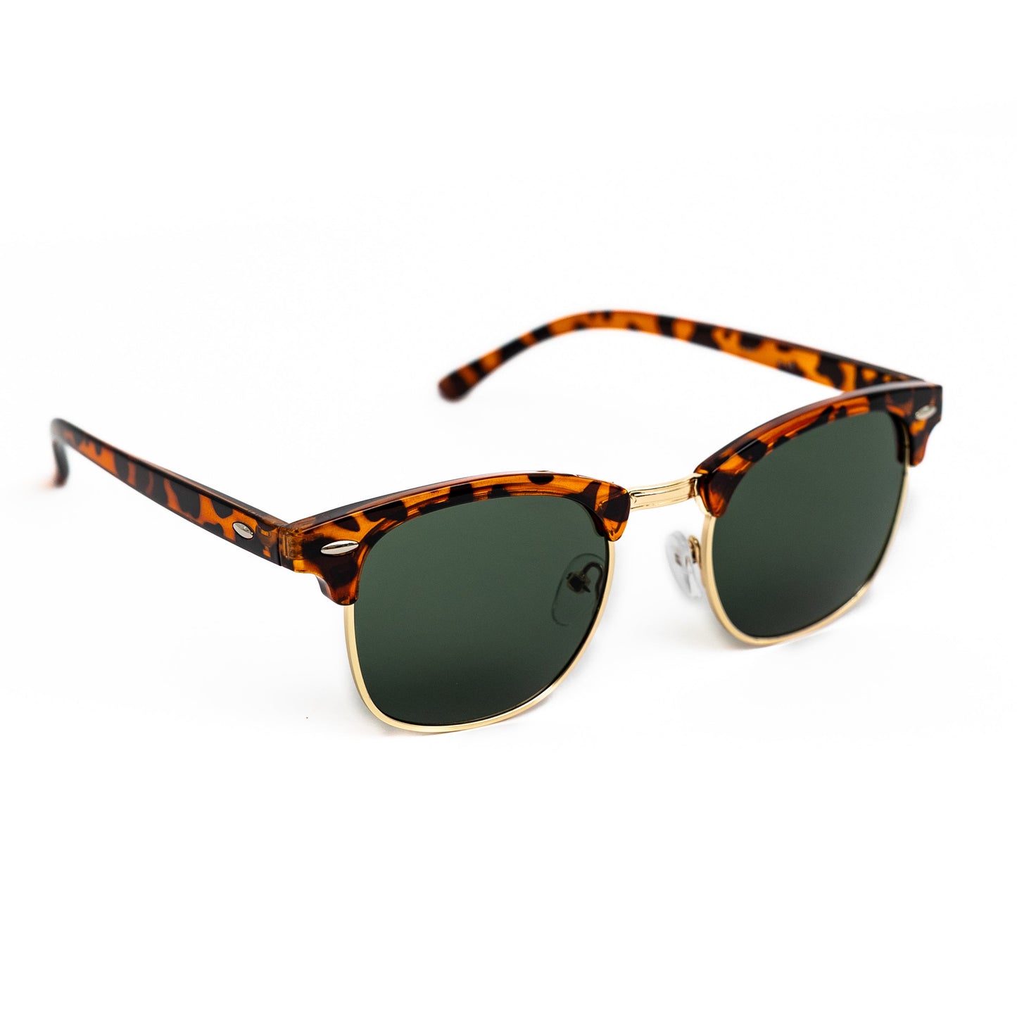 Leopard Retro Half Frame Shades