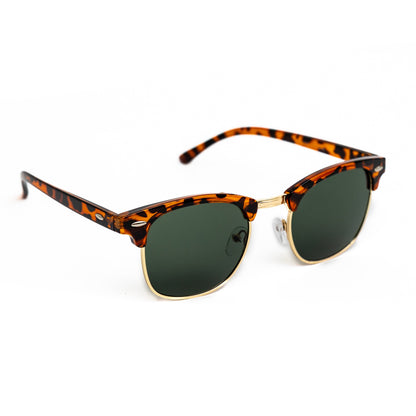 Leopard Retro Half Frame Shades