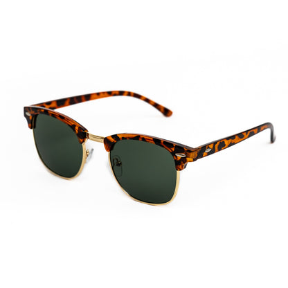 Leopard Retro Half Frame Shades