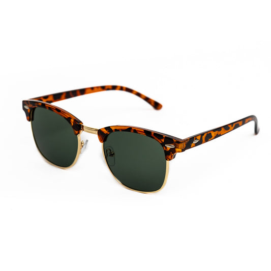 Leopard Retro Half Frame Shades