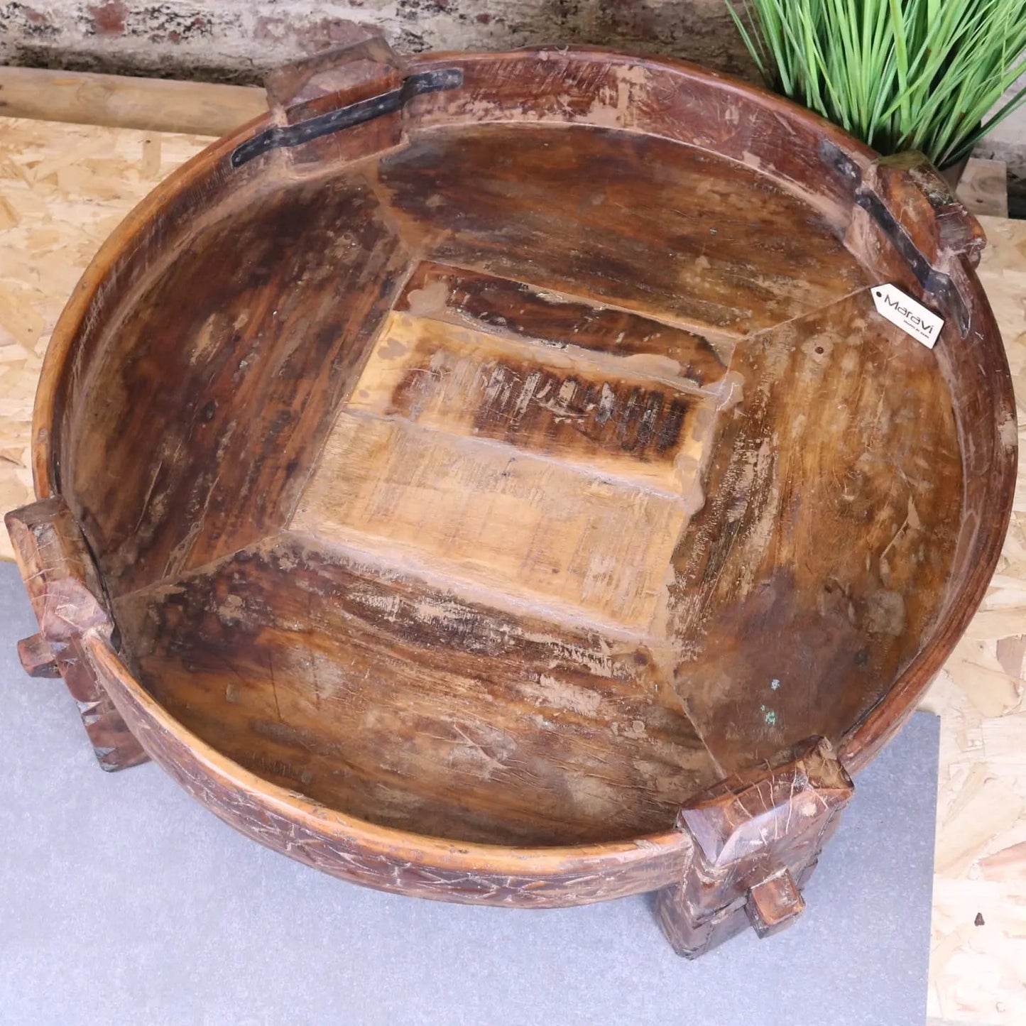 Vettavalam Vintage Wood Grinder Coffee Table