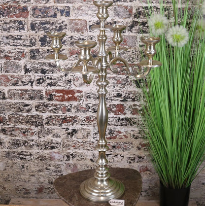 Zira Antiqued Gold 5 Candle Candelabra Centerpiece 84cm