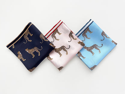 Leopard Chic Silk Scarf - 65cm Hand-rolled Bandana Scarf for Women & Men